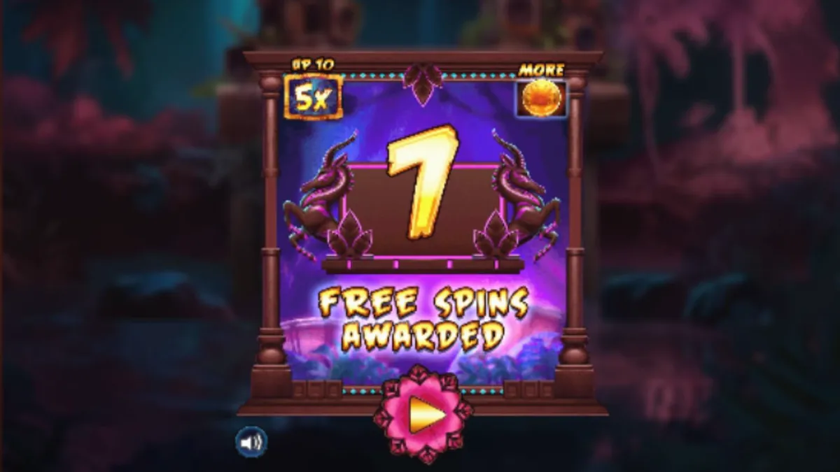 Tampilan visual slot Kongo Bongo dengan tema hutan tropis yang penuh warna